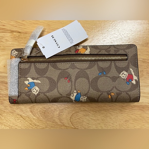 Coach - Cat Mitten Print Slim Wallet In Signature Canvas (NWT) - Picture 3 of 4